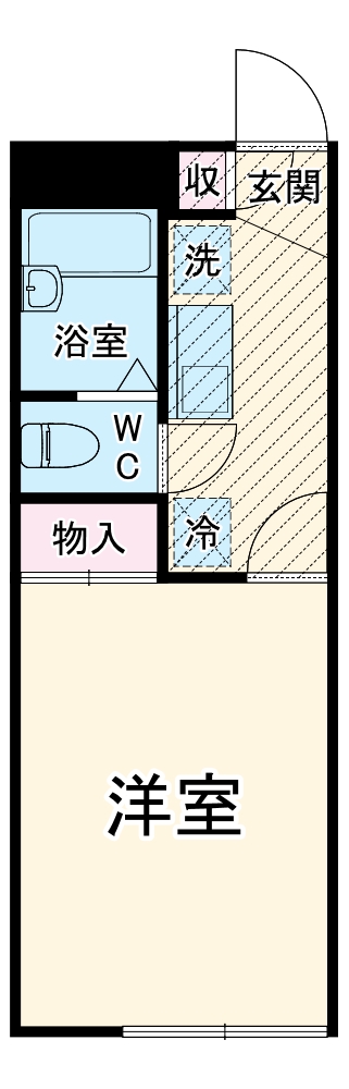 レオパレスクレール矢野口・106号室の間取り