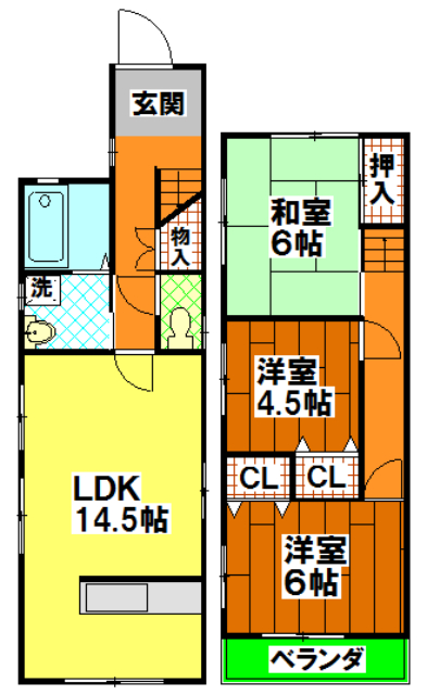 伯太町戸建の間取り