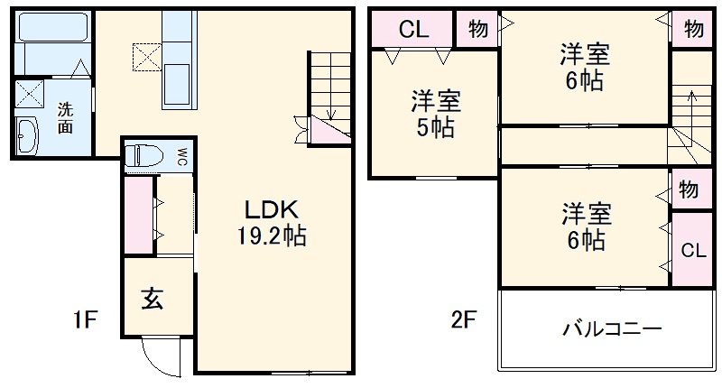 Feliz板原 A棟の間取り