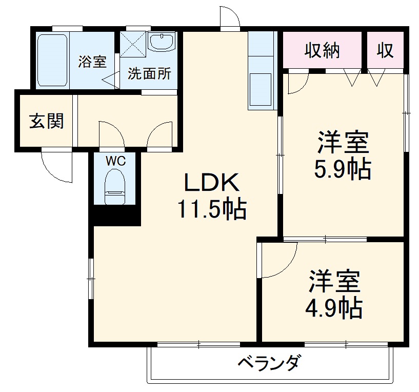 ベルパーク丸山D棟の間取り