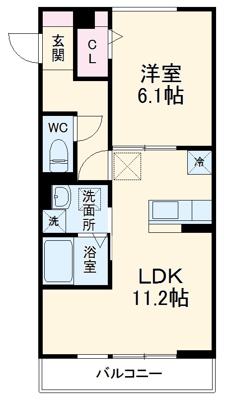 リヴェール川口芝の間取り