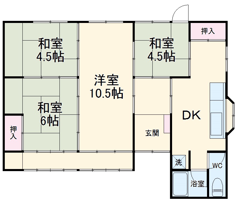 塩浜貸家の間取り