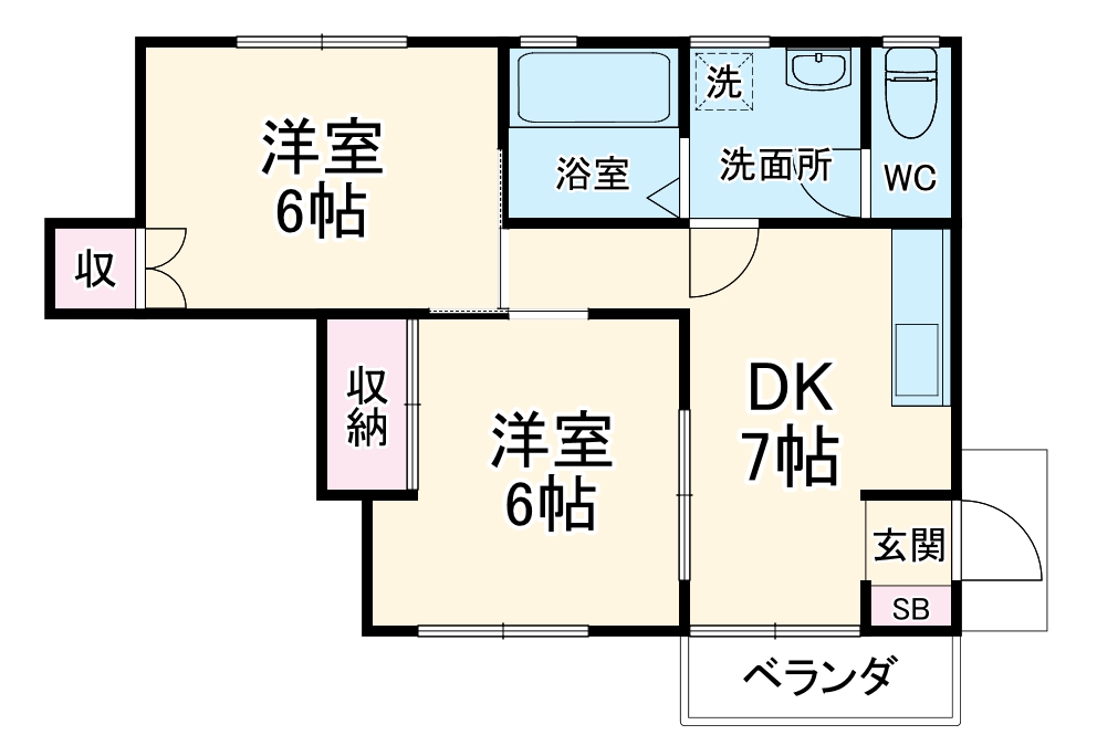 鵠沼松が岡の完工年月(1967年5月)築の賃貸アパートの間取り