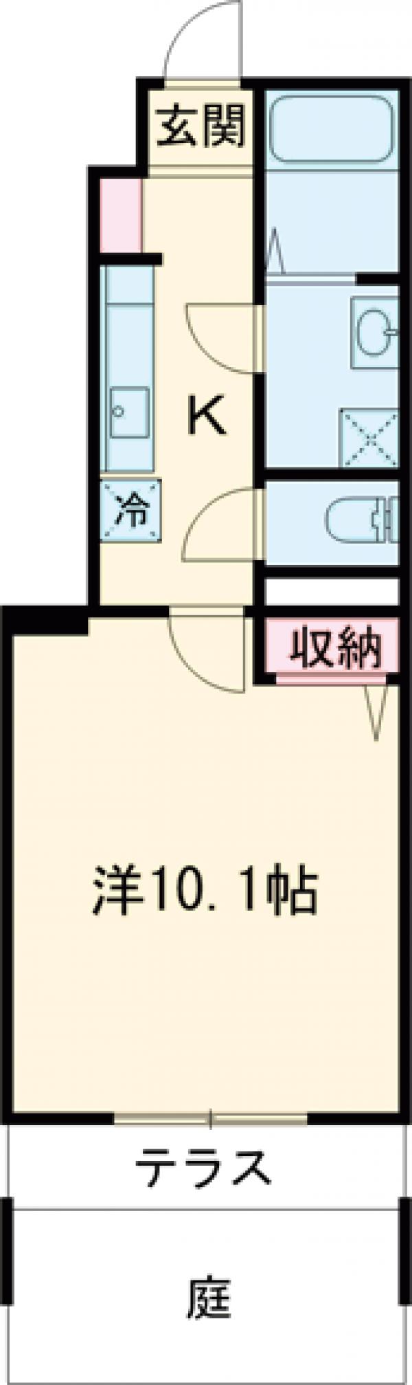 パークサイド大丸・107号室の間取り