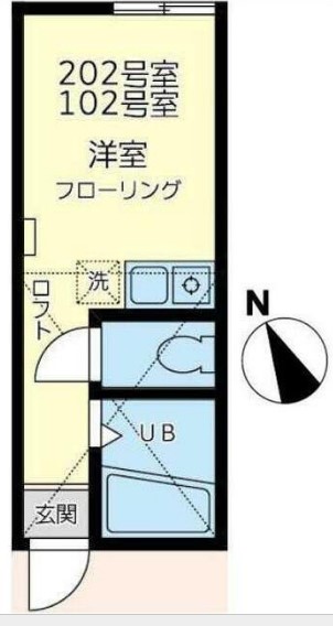 ユナイト南加瀬エカテリーナ・102号室の間取り