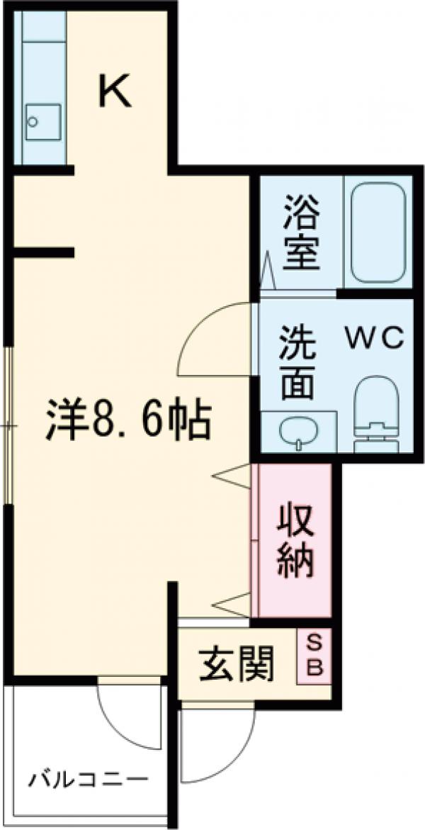 ヴェクセル大岡山・301号室の間取り