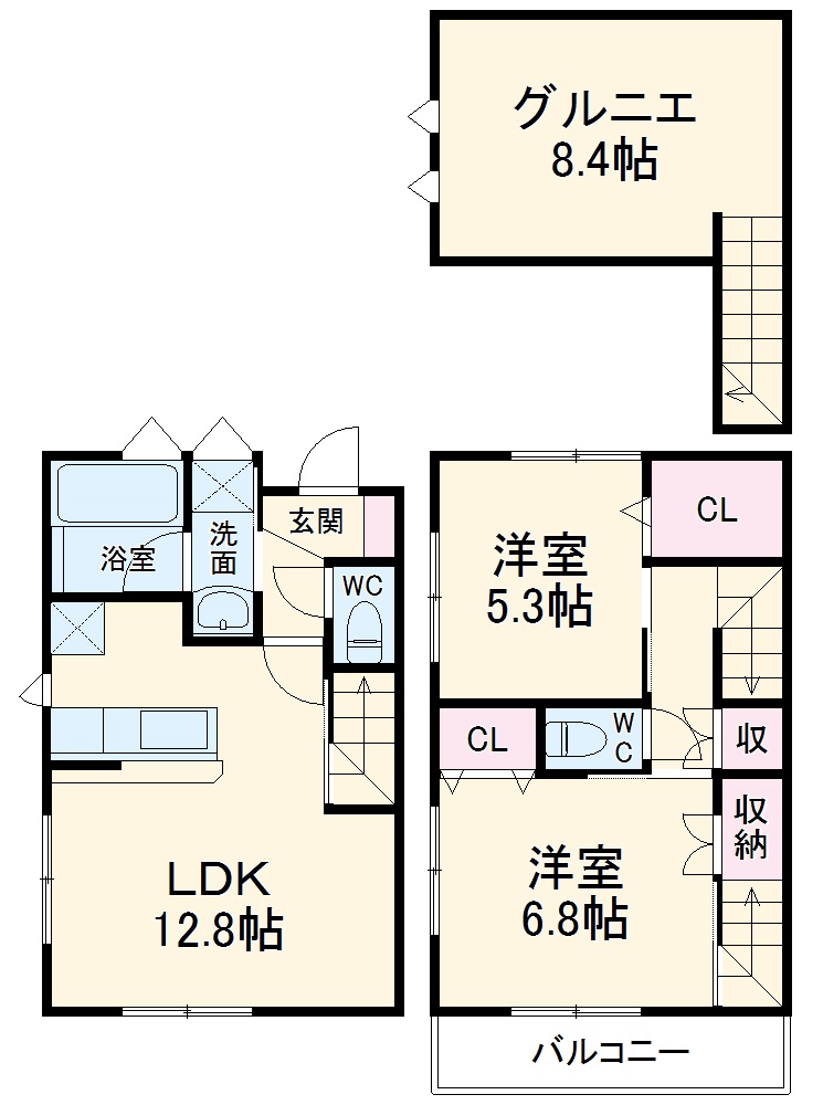 サワンあざみ野Ⅱの間取り