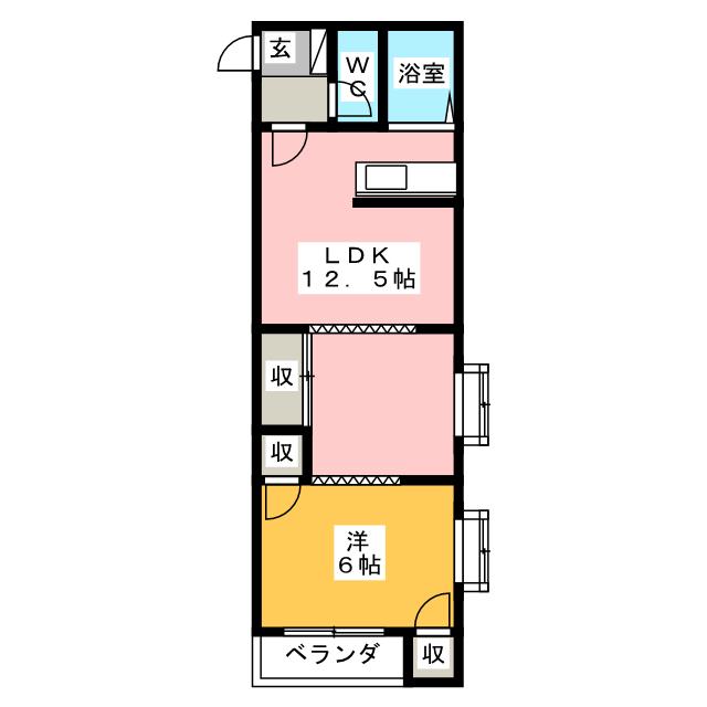ハイツリッチ前橋 Bの間取り