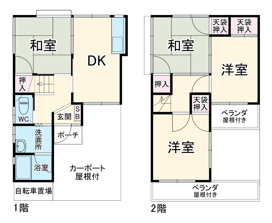 小豆餅一戸建・1号室の間取り