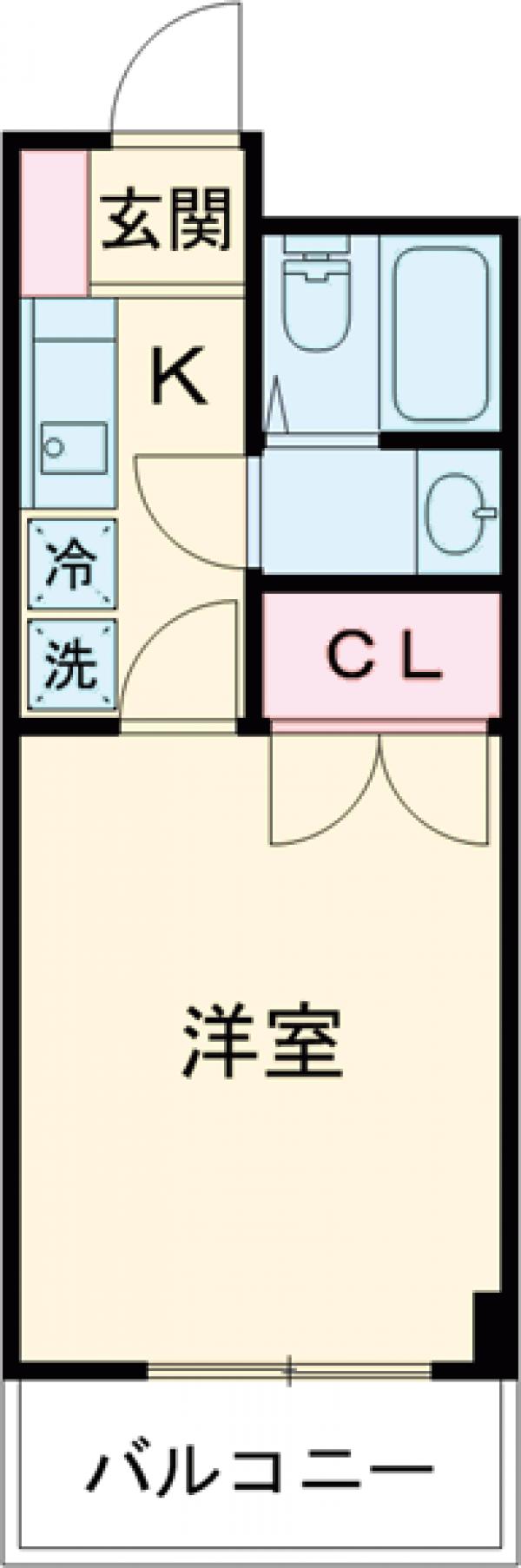 八幡町の完工年月(1992年4月)築の賃貸マンションの間取り