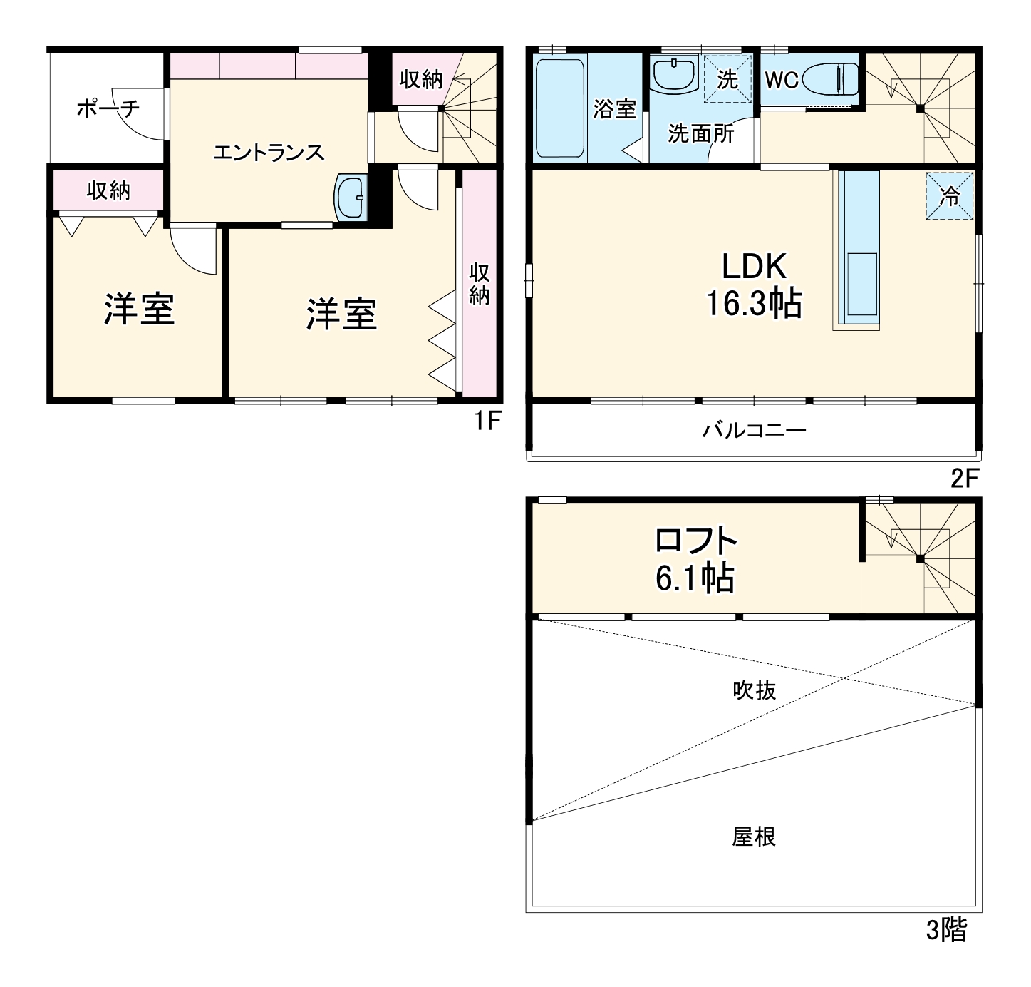 メゾン・ド・ブラン深田台A棟の間取り