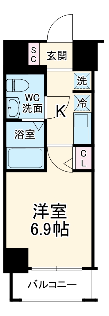 Rising place桜木町二番館の間取り