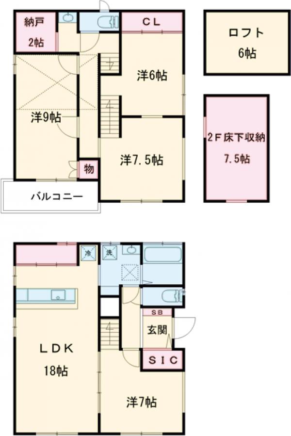 岩曽町戸建ての間取り