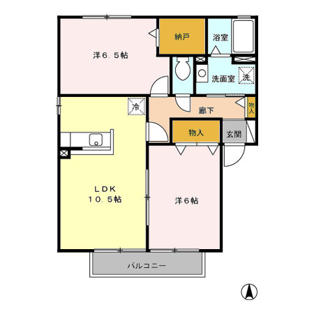 イーストブリック Aの間取り