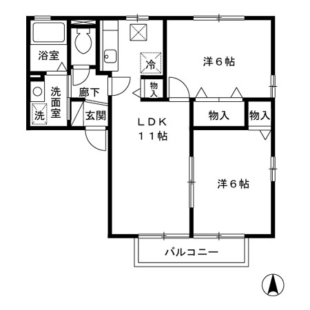 ヴィラ南雲 A/Bの間取り