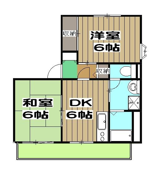 タウニー松尾Bの間取り