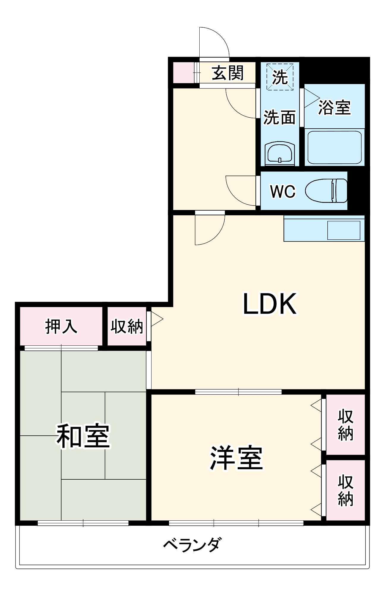 有馬の完工年月(1988年3月)築の賃貸マンションの間取り