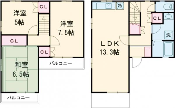 ブリージングタウン百草園Ｊ３の間取り