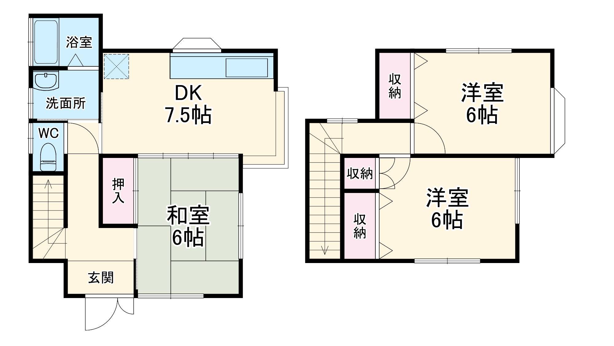 西逸見町3丁目戸建の間取り
