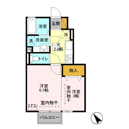 ヴェールクレール Bの間取り