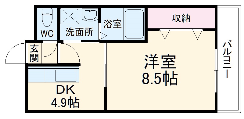 アンプルール クラージュ コリーヌシャンⅠの間取り