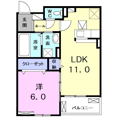 桜町の完工年月(2021年10月)築の賃貸アパートの間取り