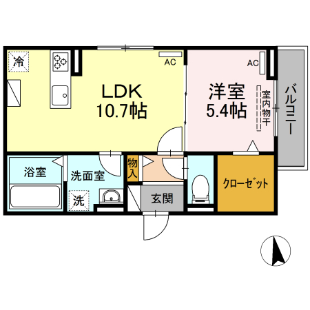 グリーンパーク弥生 Aの間取り