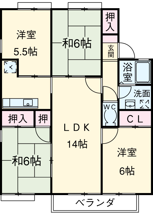 ジュネス若松の間取り