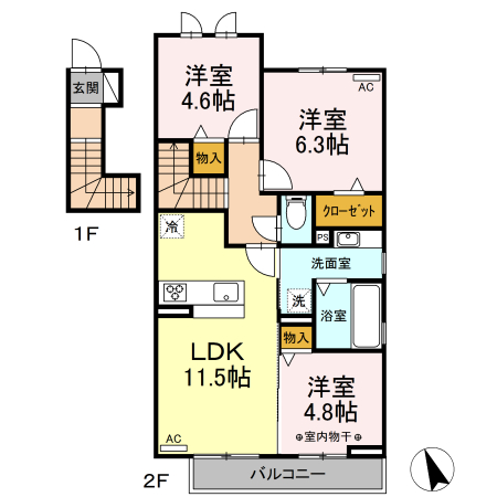 ハイヒルズの間取り