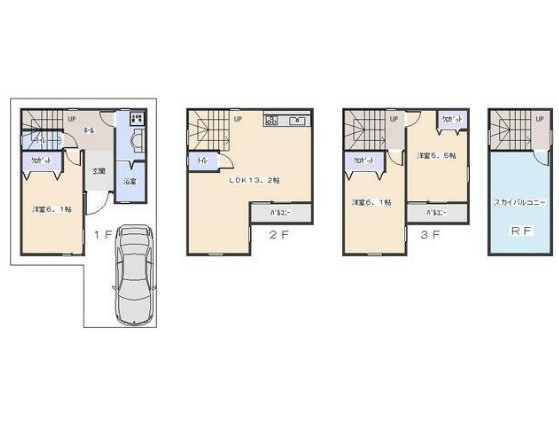 屋上のある家 Green Roofの間取り