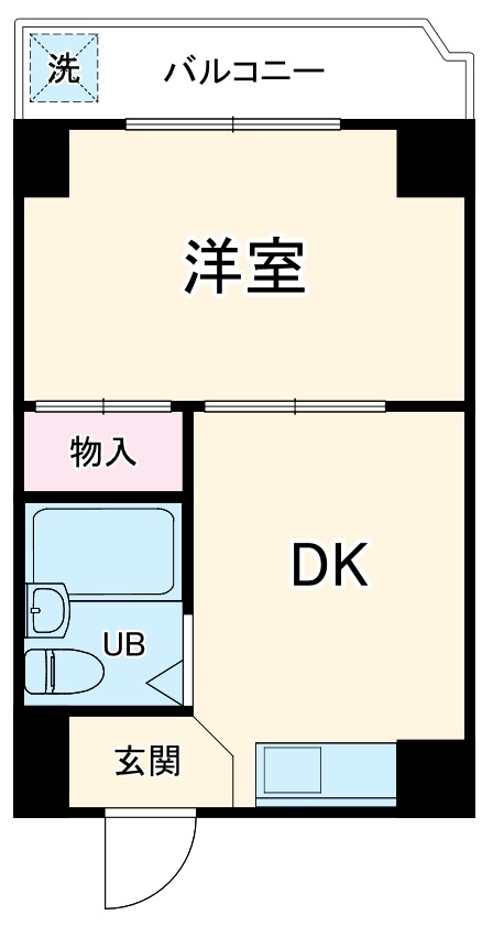 本町の完工年月(1989年6月)築の賃貸マンションの間取り
