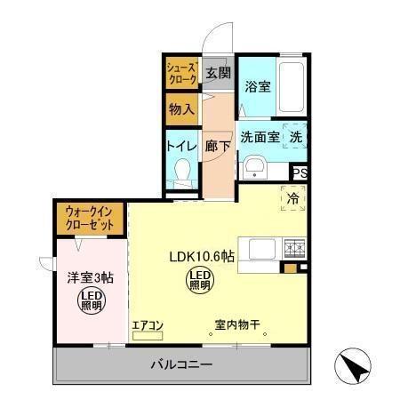 パークドオートム Cの間取り