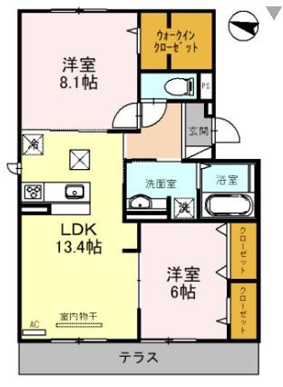 ソレアード嵯峨Ⅱの間取り