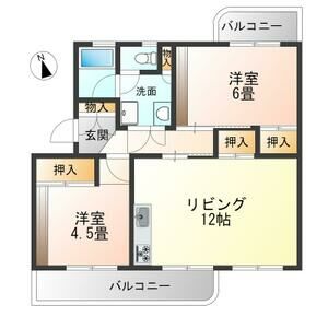 岩成台西団地分譲住宅510棟の間取り