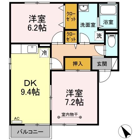 メゾン・ド・クレール Dの間取り