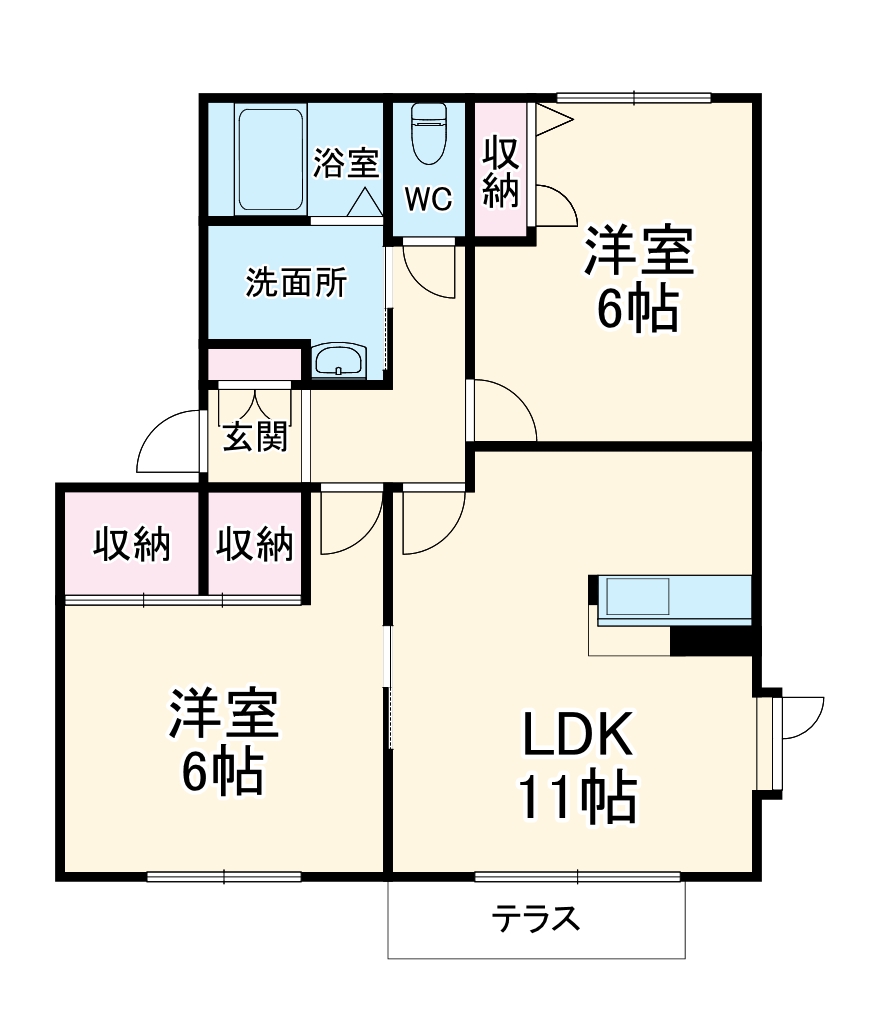 鶴巻北の完工年月(1998年8月)築の賃貸アパートの間取り