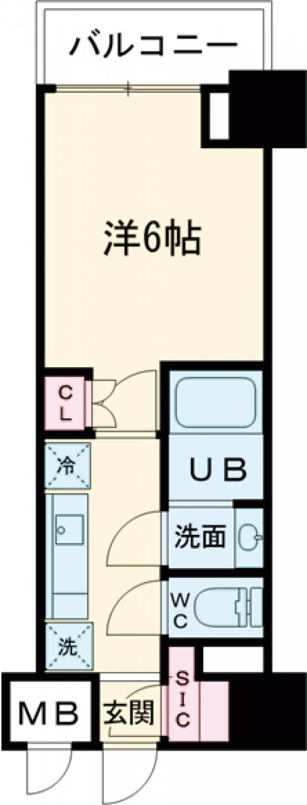 リビオメゾン戸越銀座・710号室の間取り