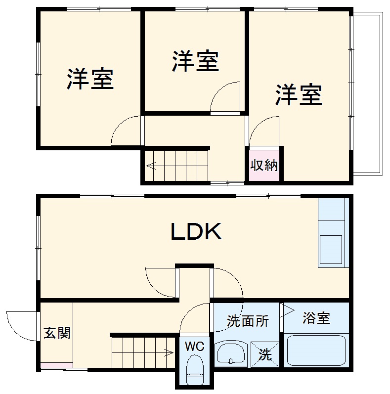 笹下戸建の間取り