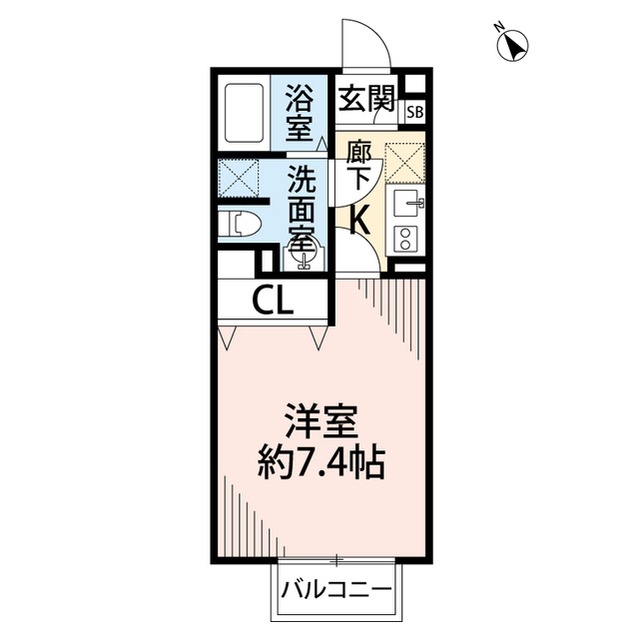 アムール　Ｋ．Ｙｕ・205号室の間取り