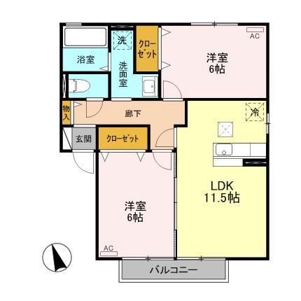 ヴィラージュ・ガーデン A/Bの間取り