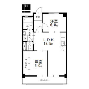 第２ヒルハイツ桃山の間取り