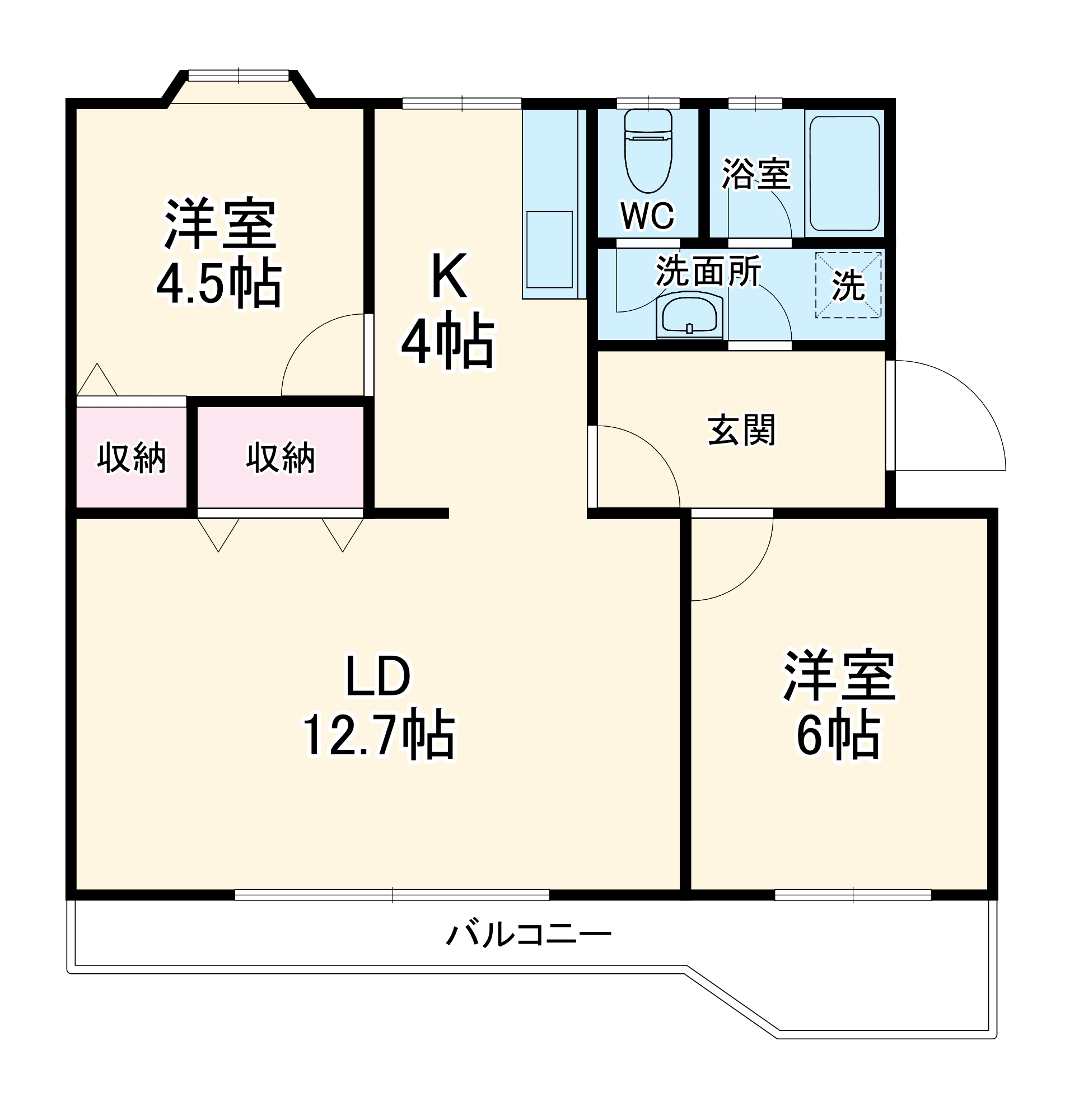 東向地団地3号棟の間取り
