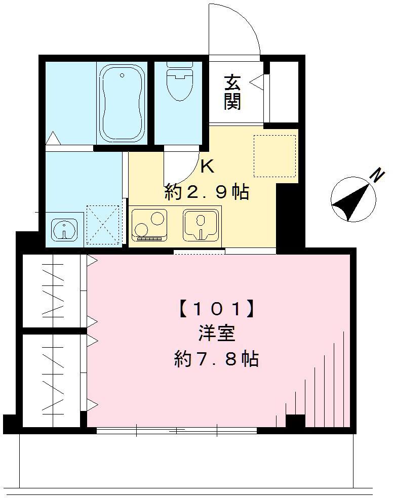 レイ　レ ラヴィ・101号室の間取り