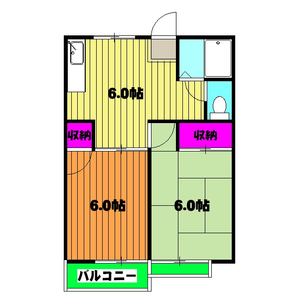 エレガンスハイムBの間取り