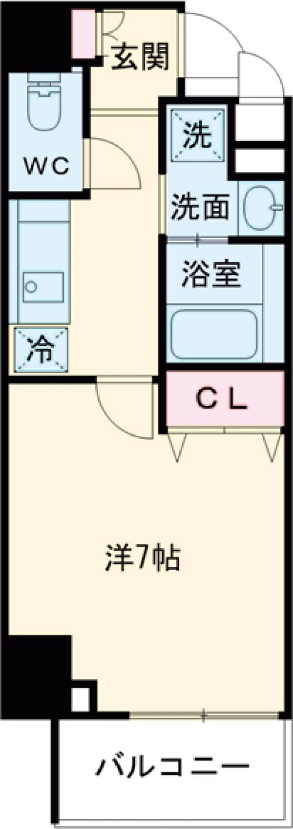 亀沢の完工年月(2021年10月)築の賃貸マンションの間取り
