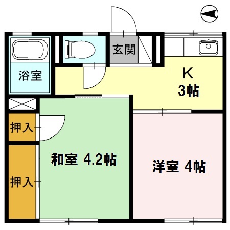シティハイムカツマタの間取り