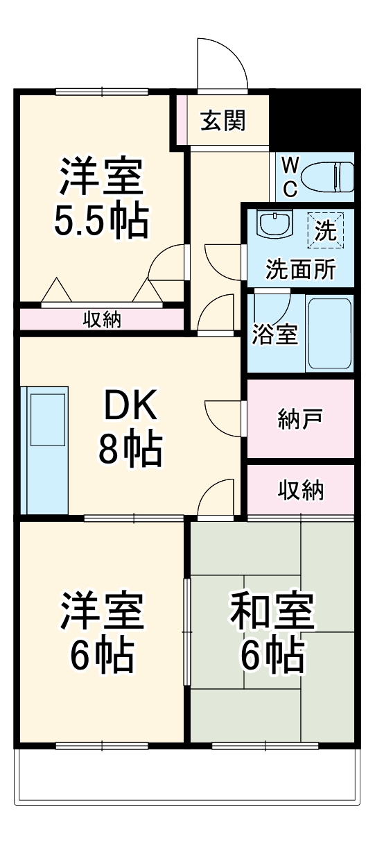 グリーンガーランド所沢1号館の間取り