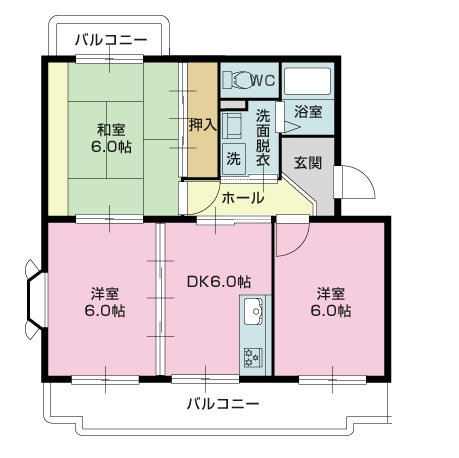 ヴィラ長者町の間取り
