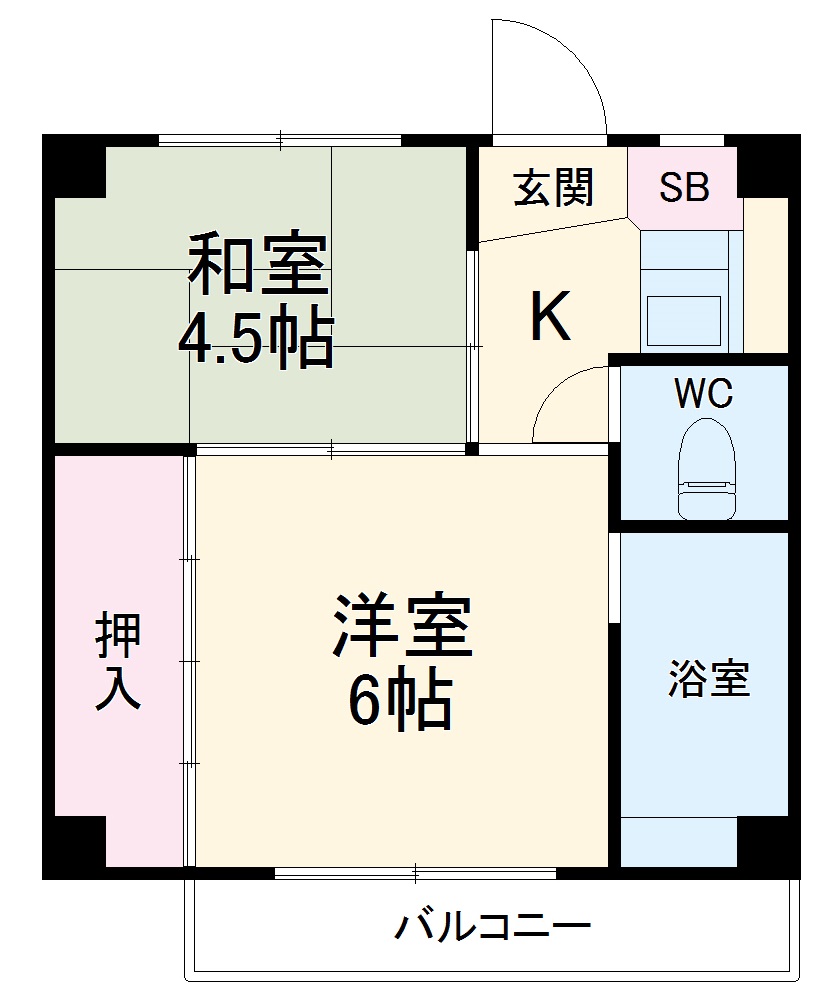 ビレッジハウス小中台4号棟の間取り
