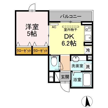 セジュール東糀谷・203号室の間取り